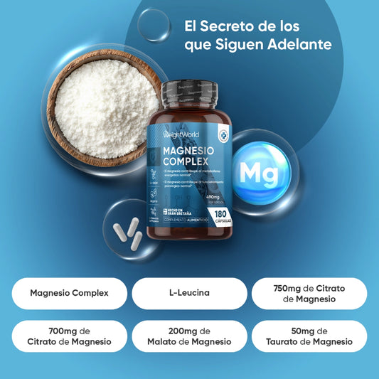 Magnesio Complex con 4 formas de magnesio y Leucina