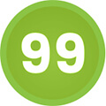 green circle with 99 written inside to represent 99 intensity levels