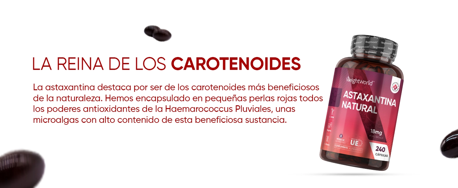 Astaxantina 18mg 240 Cápsulas Blandas Suplemento Antioxidante