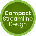 green circle with compact streamline design written inside 