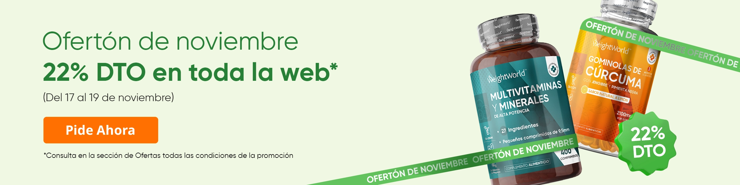 22 % de descuento en todo