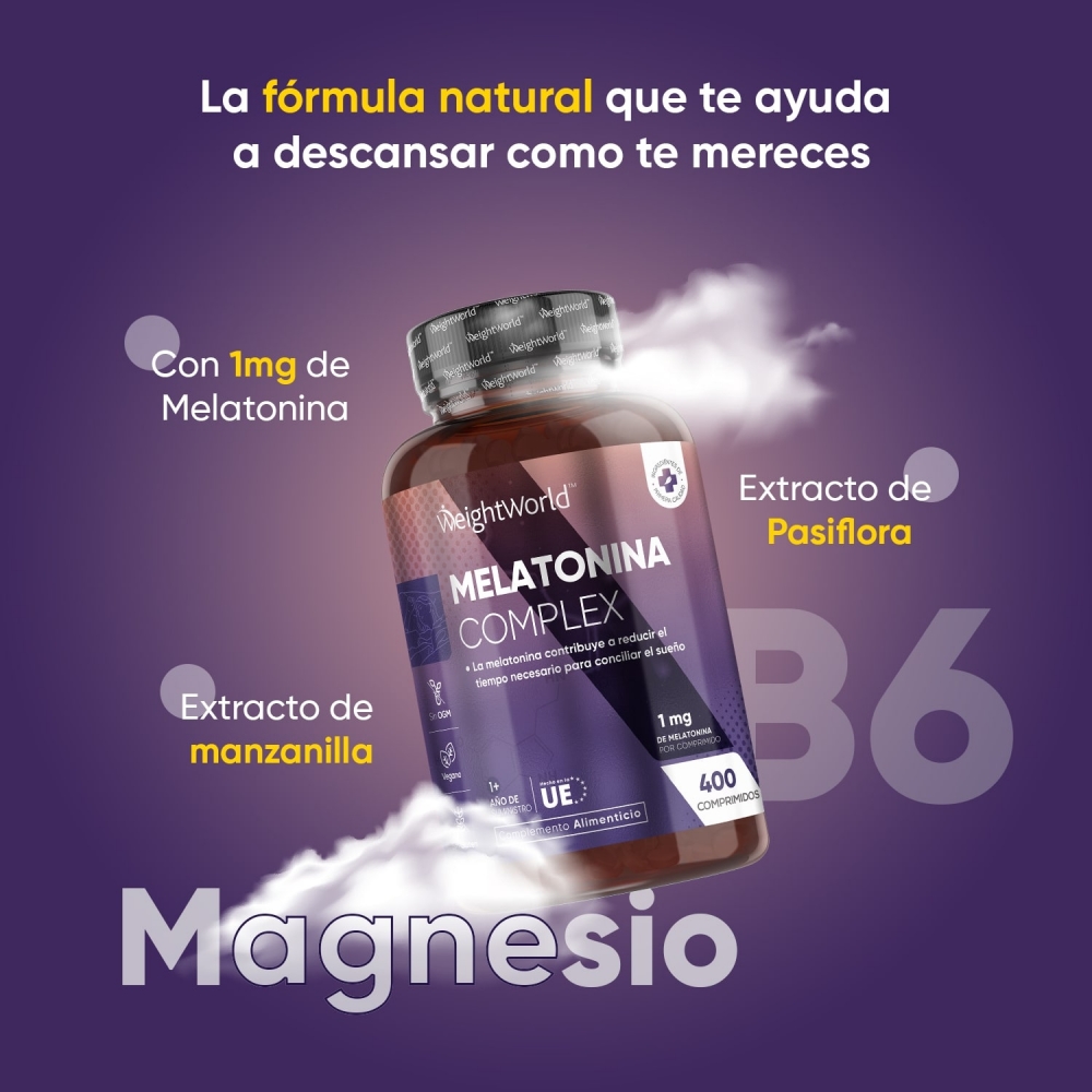 Melatonina natural con B6, Magnesio y Pasiflora