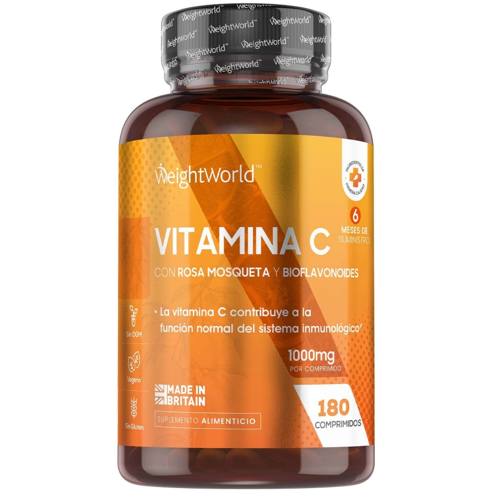 Vitamina C con Rosa Mosqueta y Bioflavonoides 1000mg 180 Comprimidos