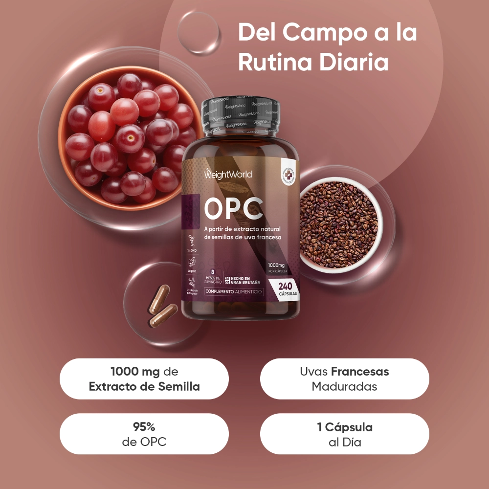 Extracto de Semilla de Uva francesa con 95 % de OPC