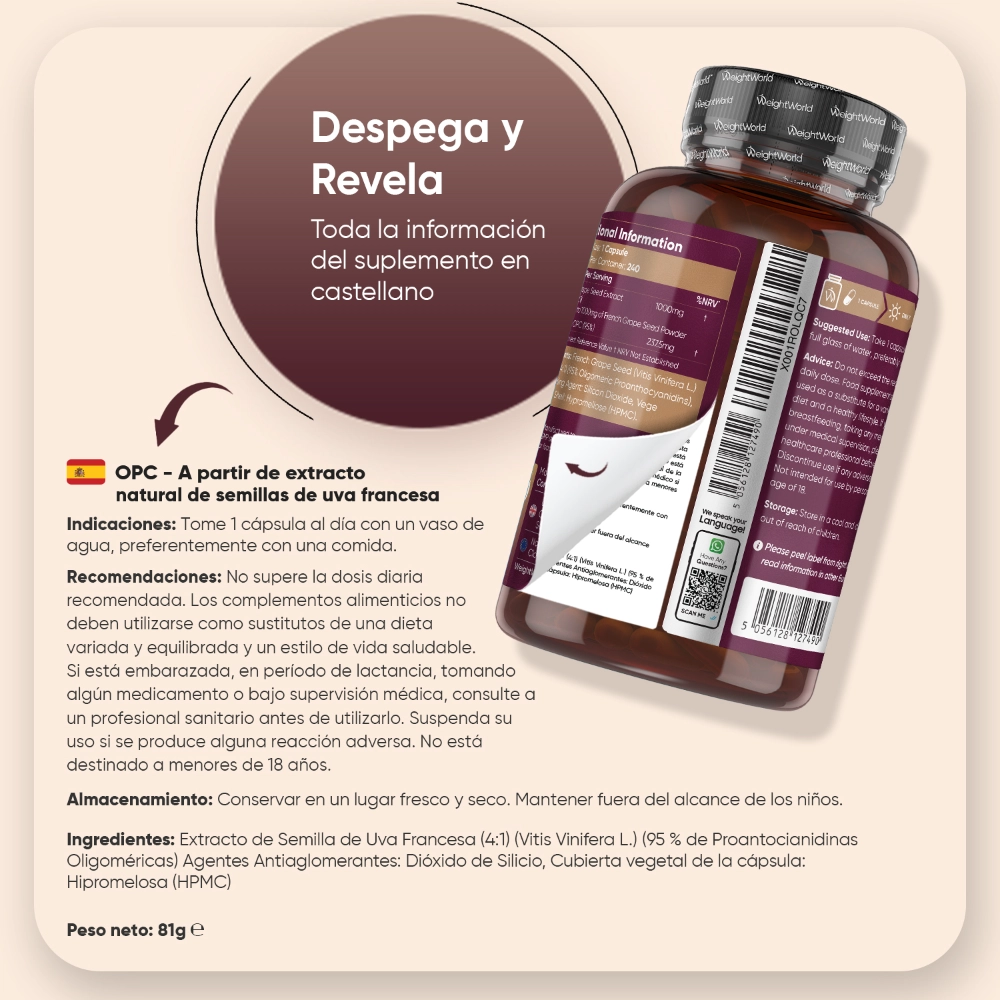 Indicaciones para las cápsulas de OPC