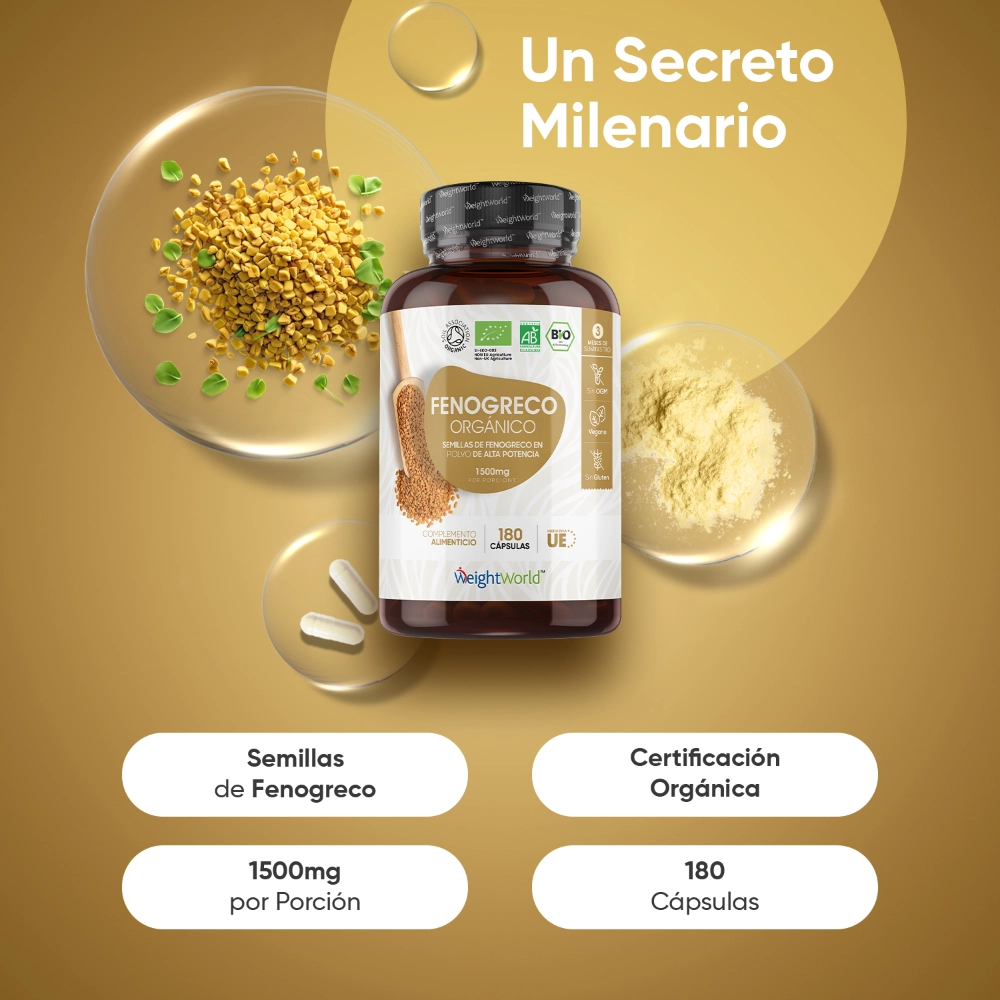 1500 mg de fenogreco orgánico por porción