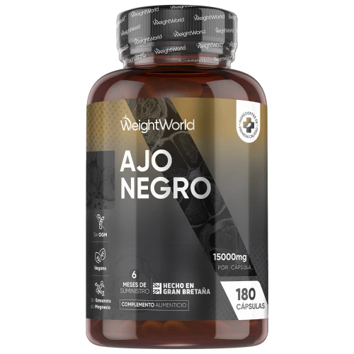 Extracto de Ajo Negro | 15000 mg 180 cápsulas | Suplemento Antioxidante para Sistema Inmune y Salud Cardiovascular