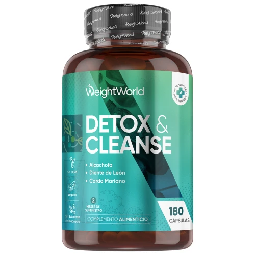 Detox & Cleanse - 180 cápsulas - Eficaz solución para la Eliminación de Toxinas de Origen Natural