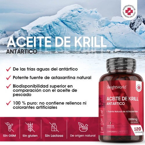Aceite de Krill Antártico, 1000mg 120 Cápsulas