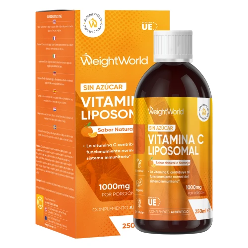 Vitamina C Liposomal Líquida 1000 mg - Suplemento Sin Azúcar, Sin Gluten y Apto para Veganos - Fácil de Tomar