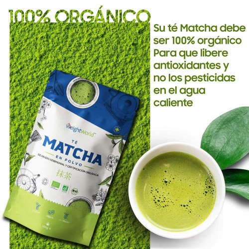 Té Verde Matcha Orgánico en Polvo - Grado Premium - 100g. Té