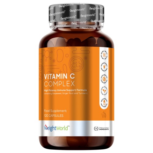 Vitamina C 120 cápsulas Refuerzo del sistema inmunológico WeightWorld