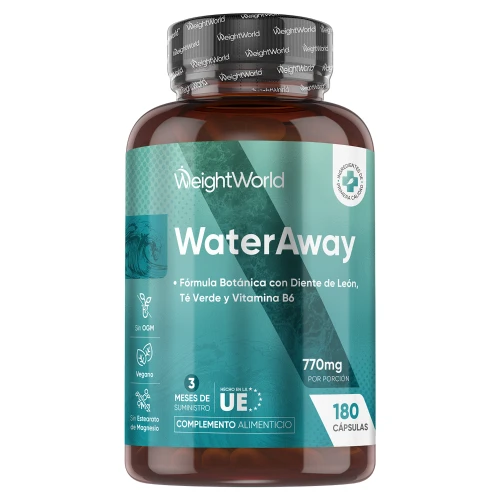 Suplemento Diurético Water Away de Alta Potencia para Retención de Líquidos - De Origen Natural con Extractos Botánicos, Vitamina B6 y Potasio