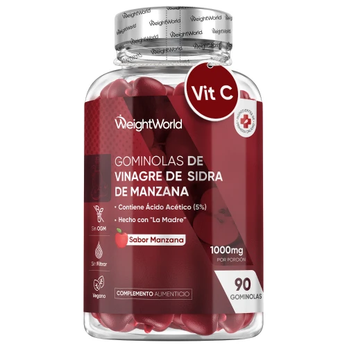 Gominolas de Vinagre de Sidra de Manzana - 1000 mg 90 gominolas - Suplemento Detox con Ácido Acético, Remolacha, Vitamina C, Vitaminas B6 y B9