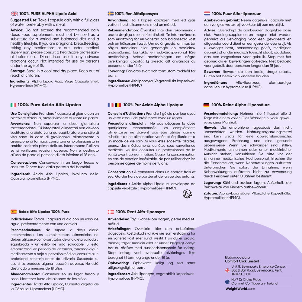 Ácido Alfa Lipoico 1 cápsula al día