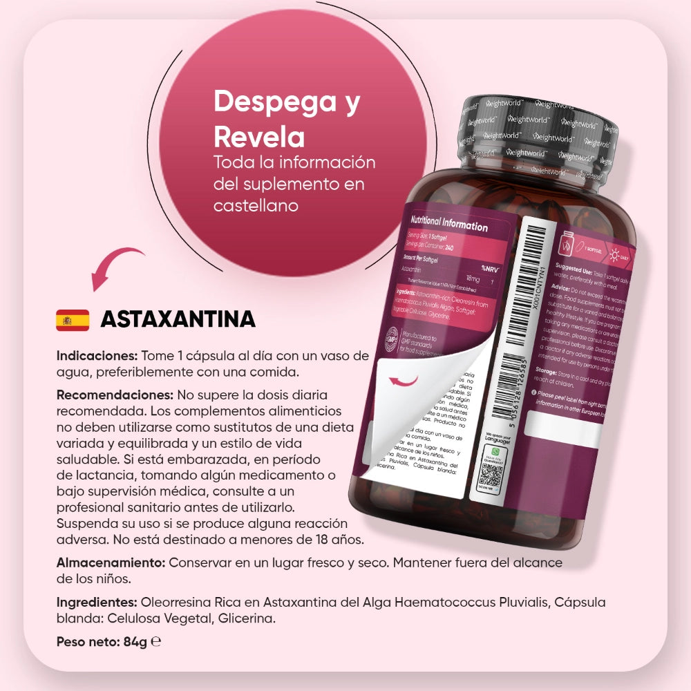 Indicaciones para el suplemento Astaxantina