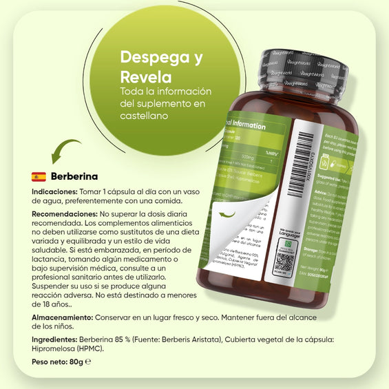 Modo de uso cápsulas de Berberina