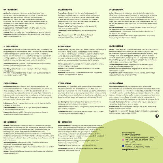 Berberina vegana sin OGM