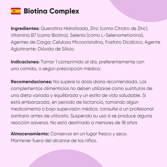 Recomendaciones para el suplemento de Biotina
