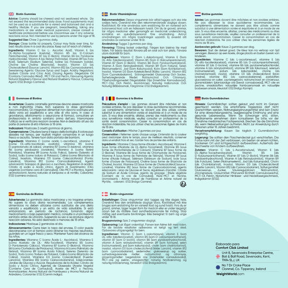 Gominolas de biotina sin gluten ni OGM