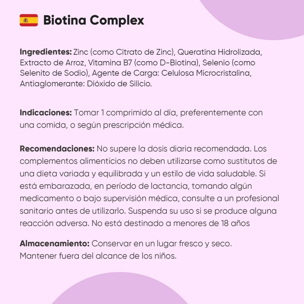 Recomendaciones para el suplemento de Biotina