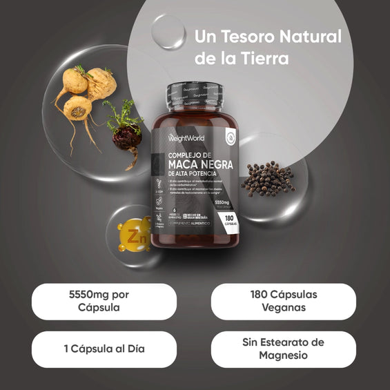 Suplemento Maca Negra con Ginseng y Zinc