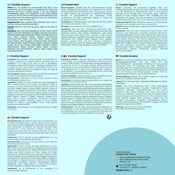 Recomendaciones generales del suplemento Candida Support