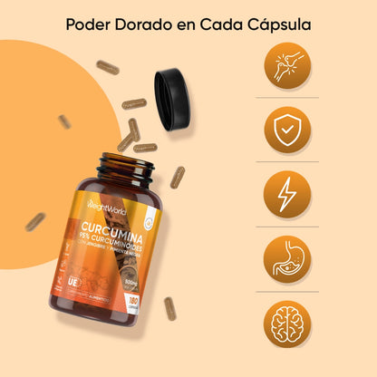 Curcumina en cápsulas con pimienta negra