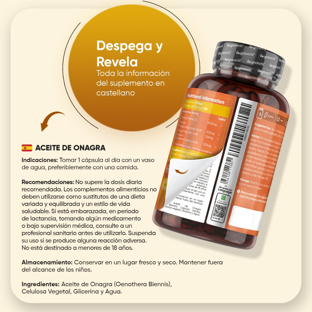 Información en español del Aceite de Onagra