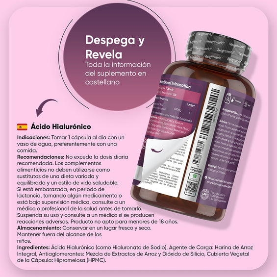 Información en español de las cápsulas de Ácido Hialurónico