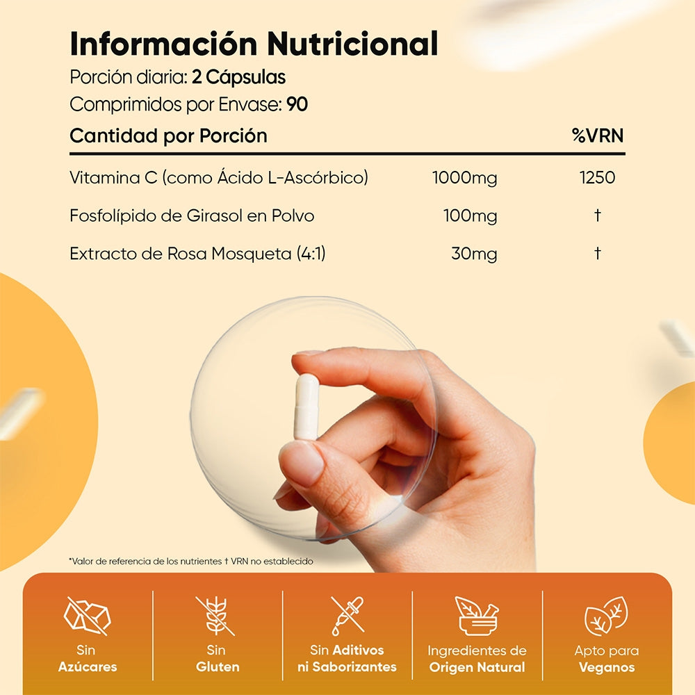 Información nutricional de Vitamina C Liposomal