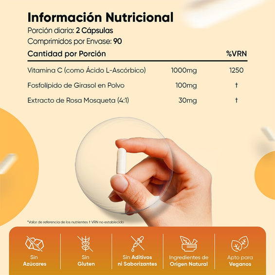 Información nutricional de Vitamina C Liposomal