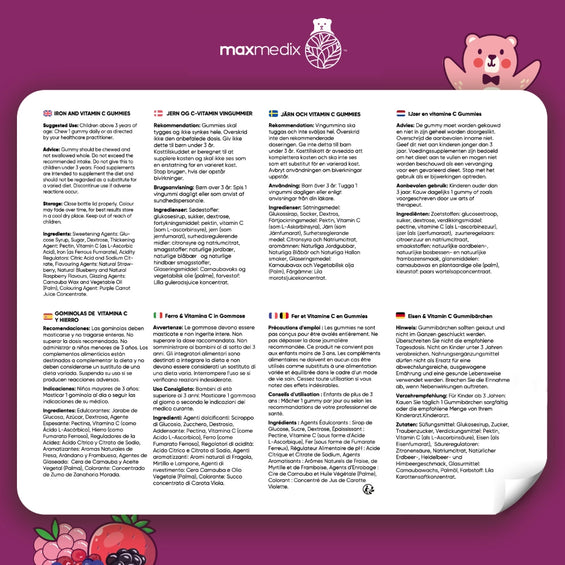 Indicaciones de las gominolas de hierro y vitamina c