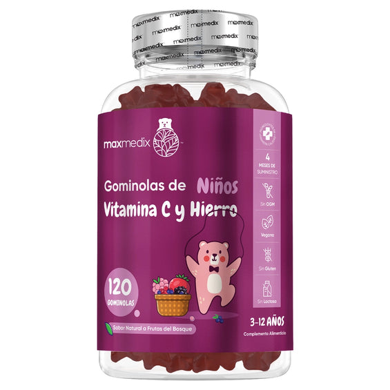 Gominolas de hierro y vitamina C Maxmedix