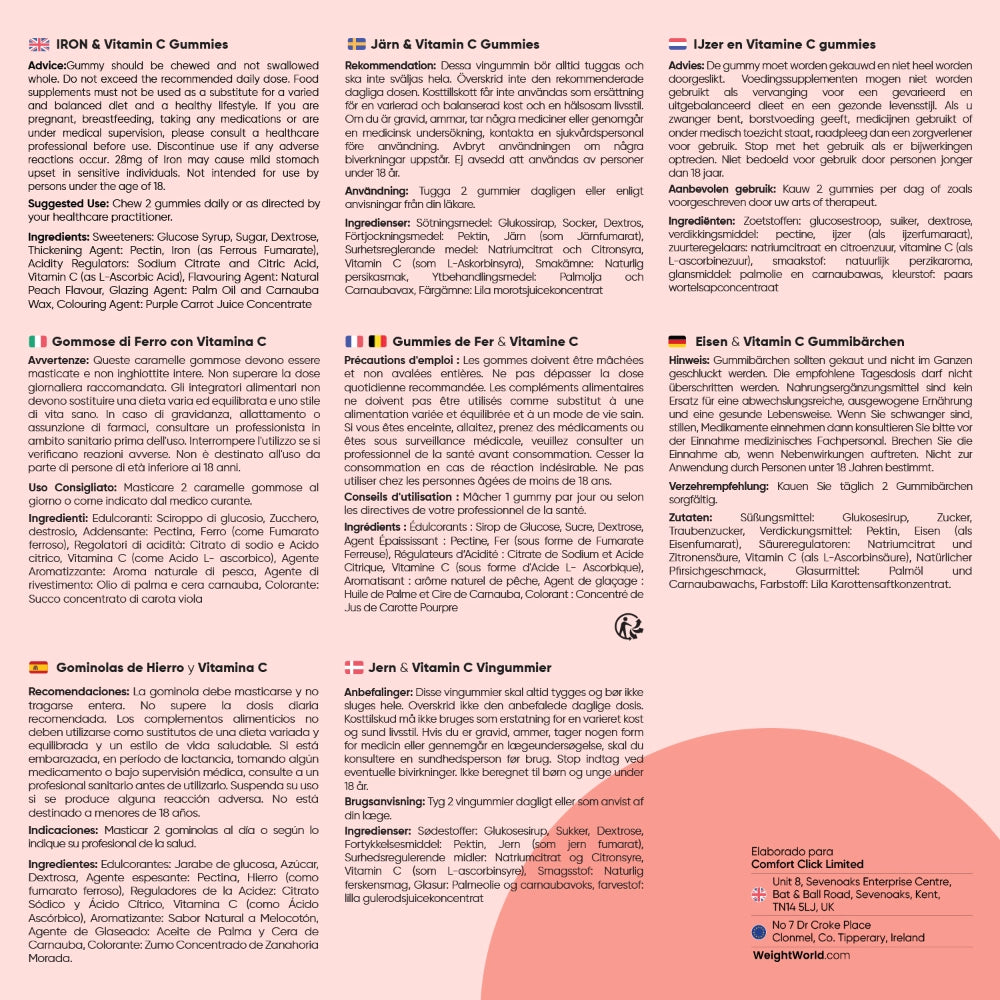 Suplemento de Hierro y Vit C alta potencia
