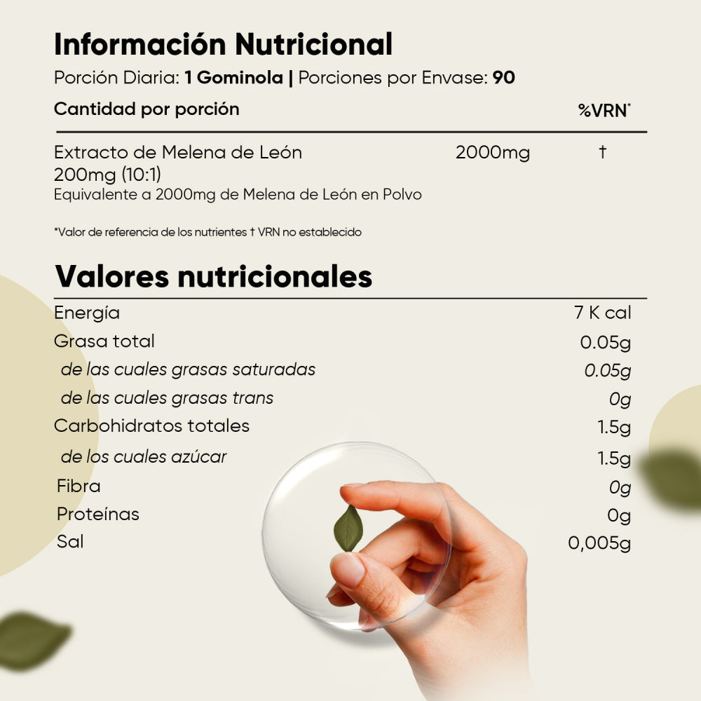 Información nutricional Melena de León