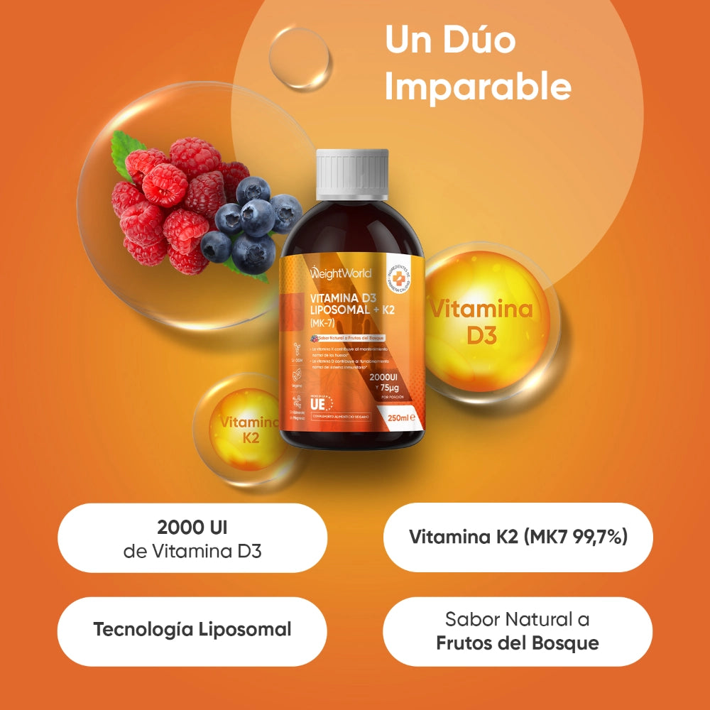 Vit D3 y K2 con tecnología liposomal para mejor absorción