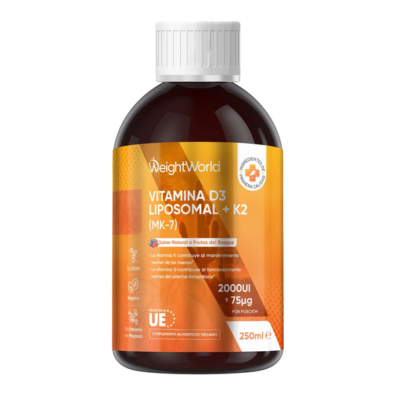 Vitamina D3 K2 liposomal líquida 250 ml vegana