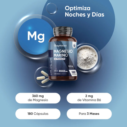 Magnesio  marino 360 mg - 180 cápsulas