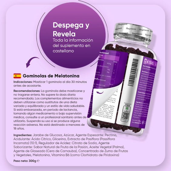 Modo de uso gominolas de Melatonina 1 mg
