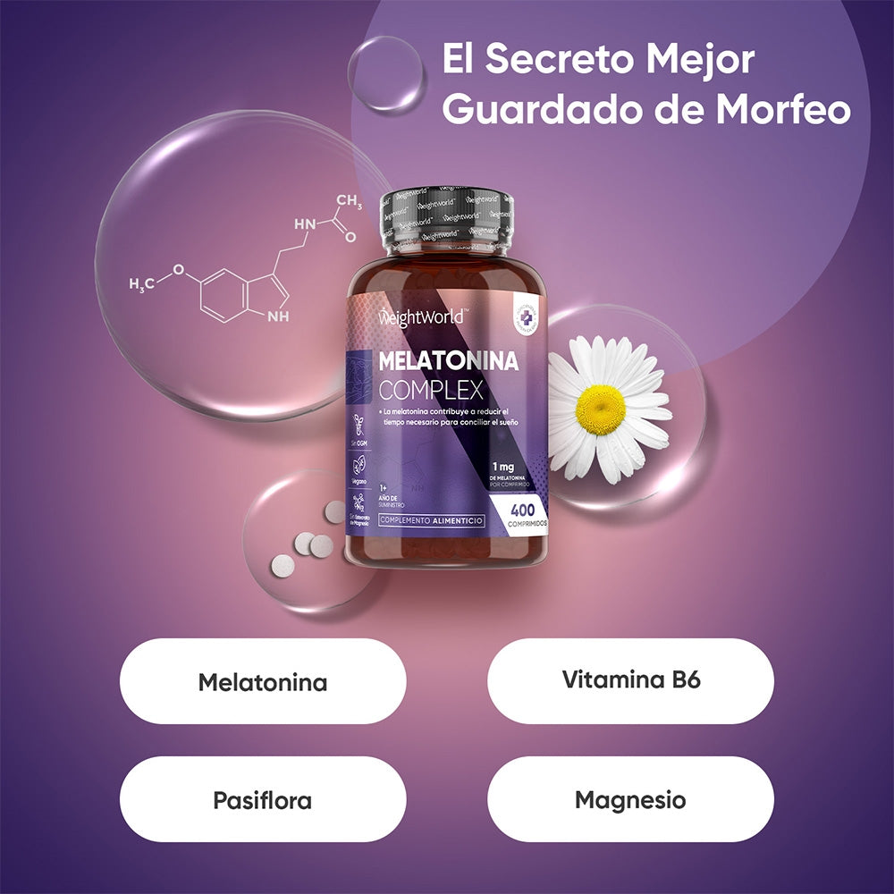 Melatonina natural con B6, Magnesio y Pasiflora