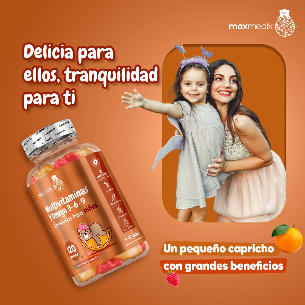 Gominolas multivitaminas con Omega 3 6 9 para niños
