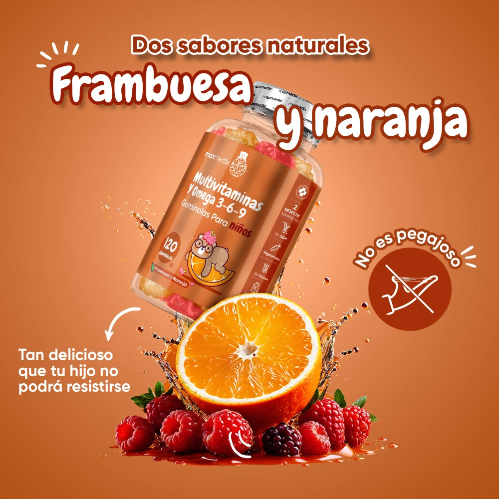 Gominolas de ositos sabor naranja y frambuesa