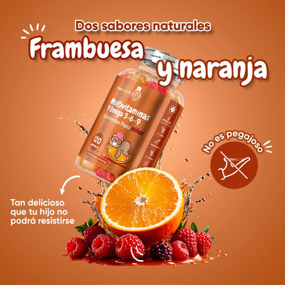 Gominolas de ositos sabor naranja y frambuesa