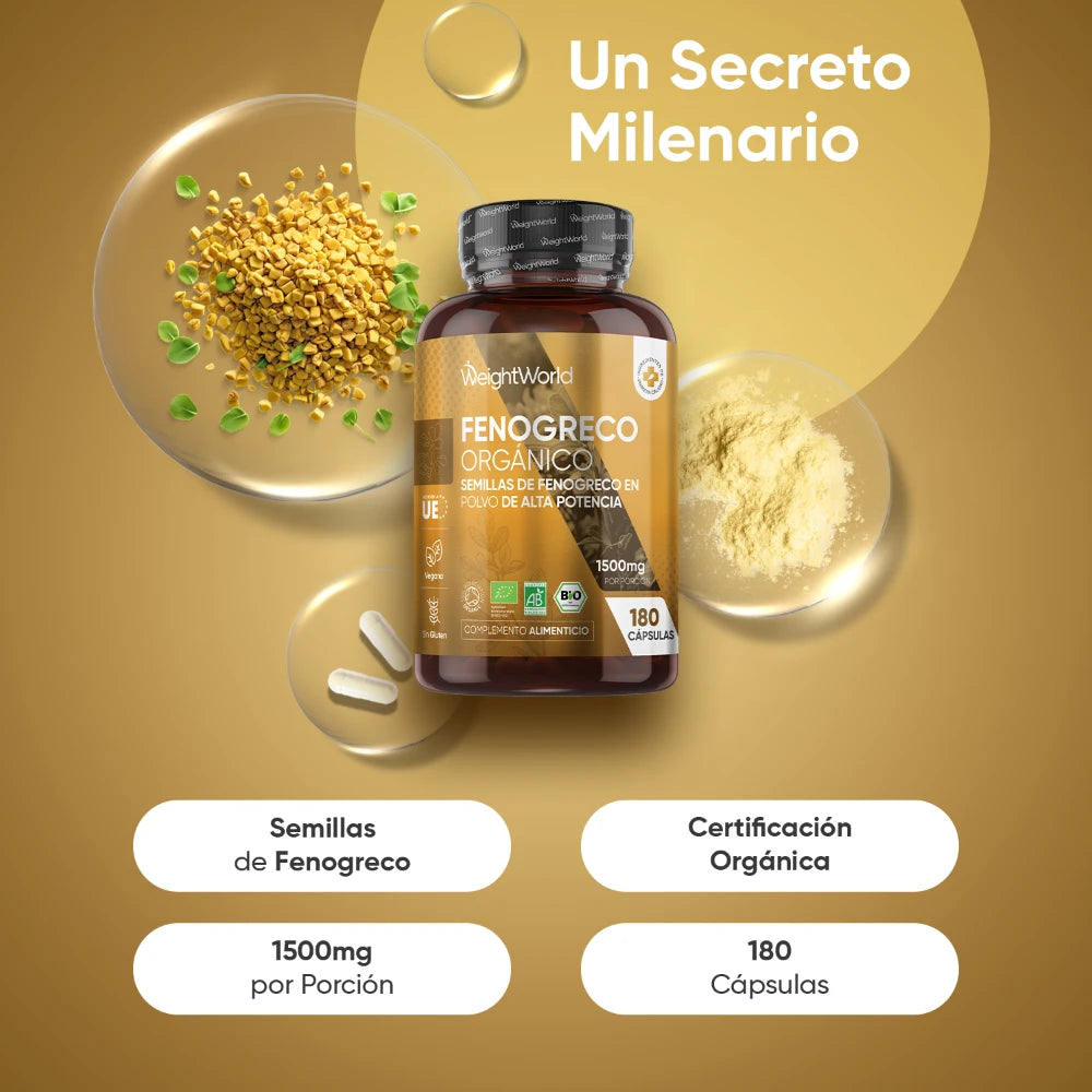 1500 mg de fenogreco orgánico por porción