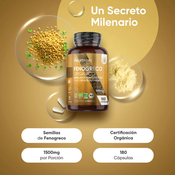 1500 mg de fenogreco orgánico por porción