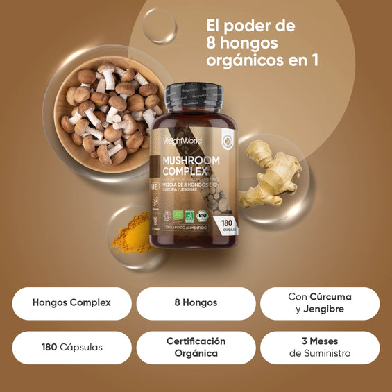 8 hongos orgánicos en 1 cápsula