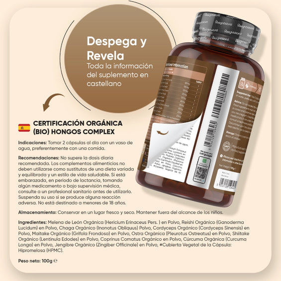 Modo de uso suplemento Hongos Complex certificado