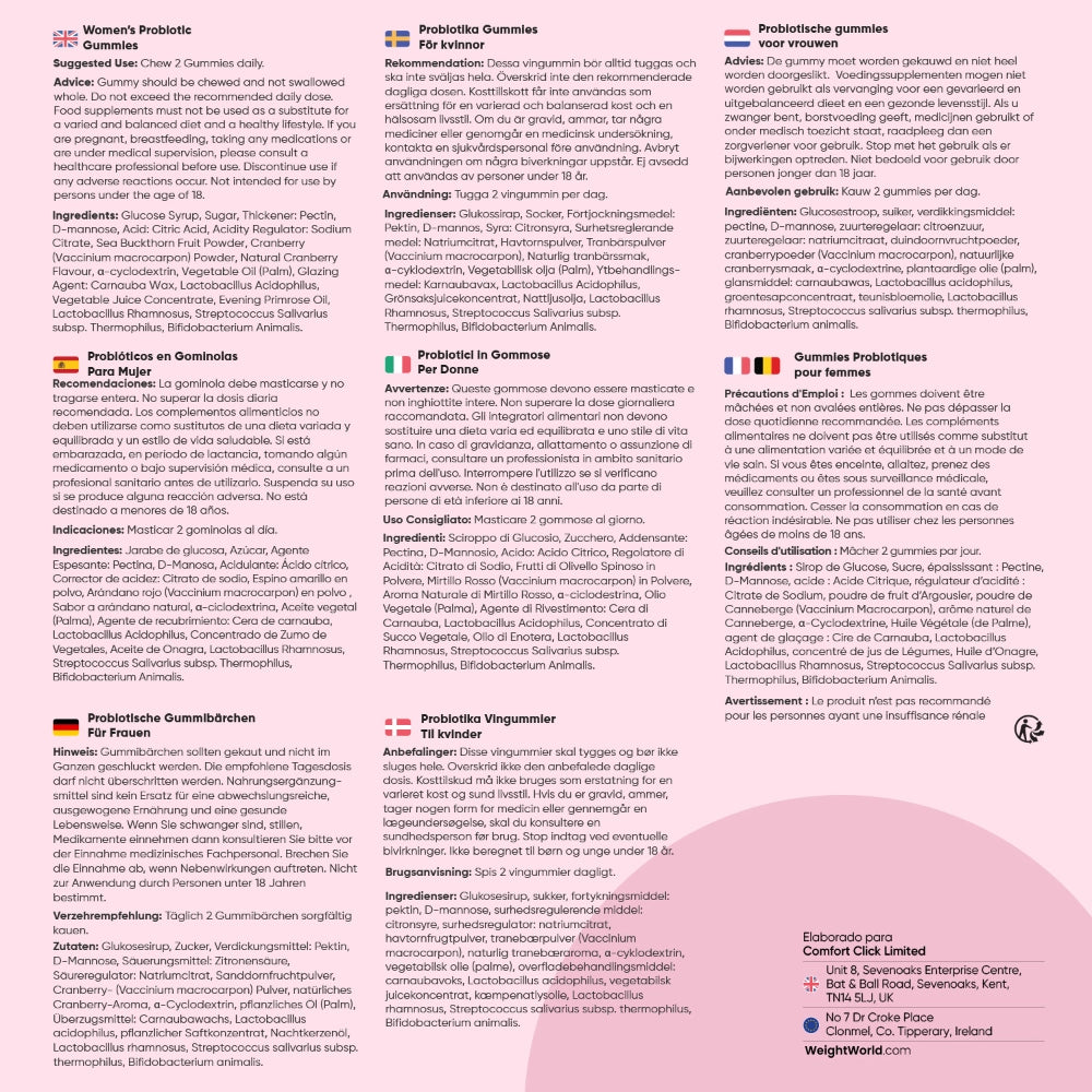 Recomendaciones para las gominolas probióticas para mujer