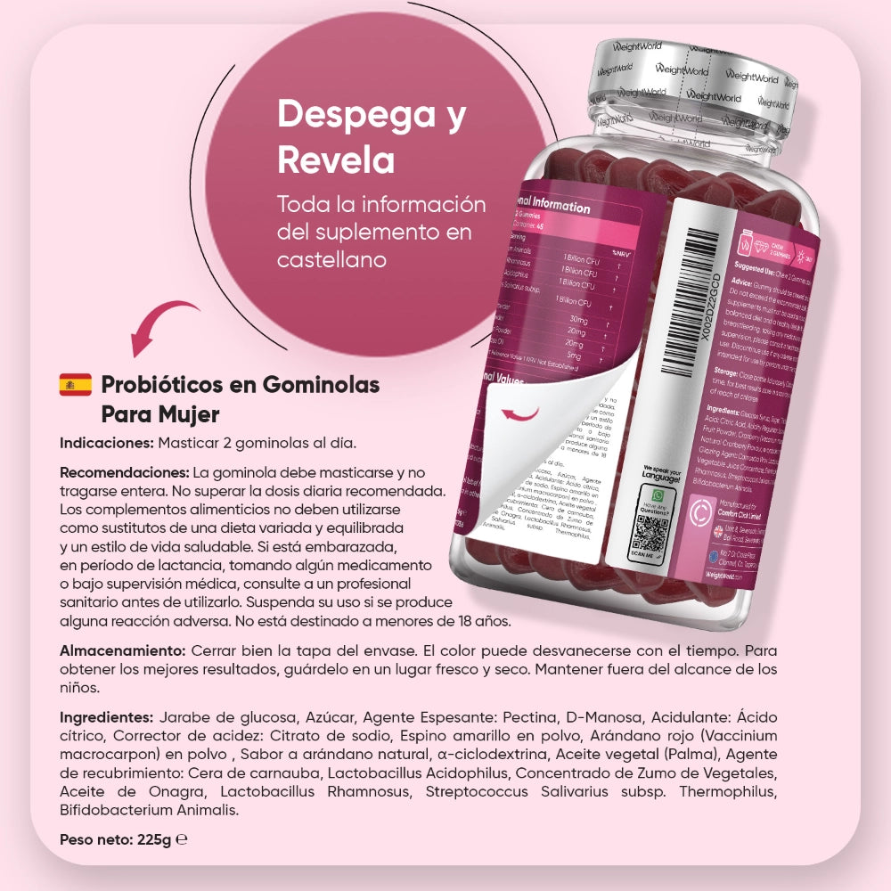 Indicaciones para el correcto uso de los probióticos para mujer en gominolas